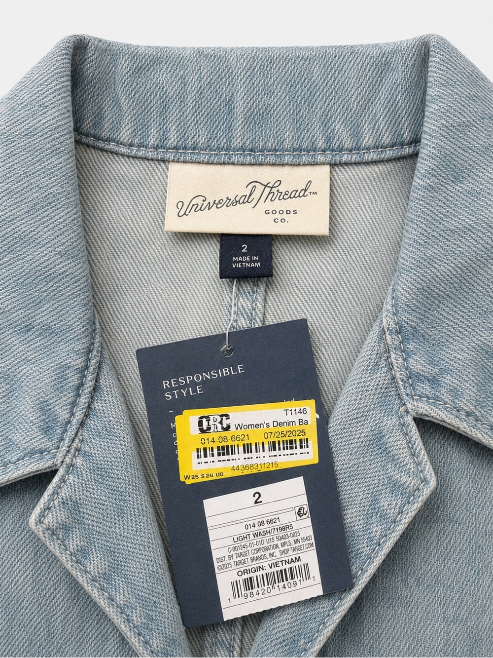 Universal Thread Denim Baggy Jumpsuit Light Wash Size 2 NWT - Picture 3 of 5